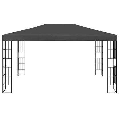 Gazebo with LED String Lights Anthracite 3 x 4 m