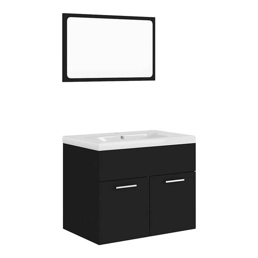 Bathroom Furniture Set Engineered Wood 60 x 38.5 x 46 cm Black
