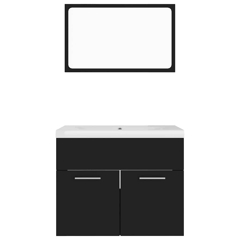 Bathroom Furniture Set Engineered Wood 60 x 38.5 x 46 cm Black
