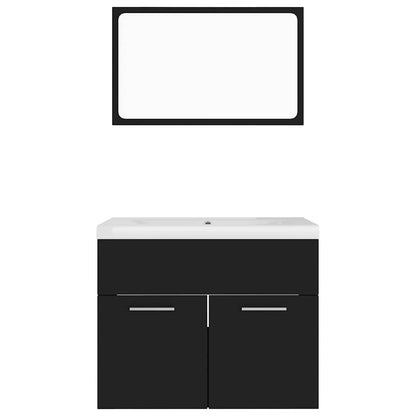 Bathroom Furniture Set Engineered Wood 60 x 38.5 x 46 cm Black