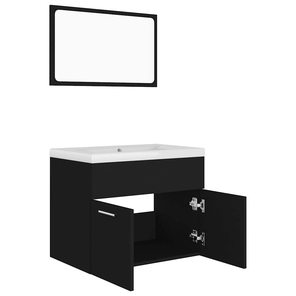 Bathroom Furniture Set Engineered Wood 60 x 38.5 x 46 cm Black