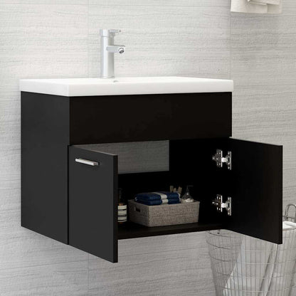 Bathroom Furniture Set Engineered Wood 60 x 38.5 x 46 cm Black