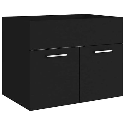 Bathroom Furniture Set Engineered Wood 60 x 38.5 x 46 cm Black