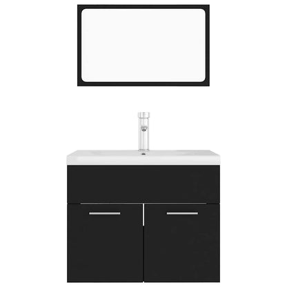 Bathroom Furniture Set Engineered Wood 60 x 38.5 x 46 cm Black