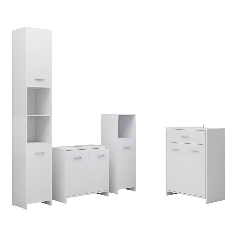 4 Piece Bathroom Furniture White