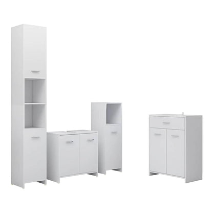 4 Piece Bathroom Furniture White