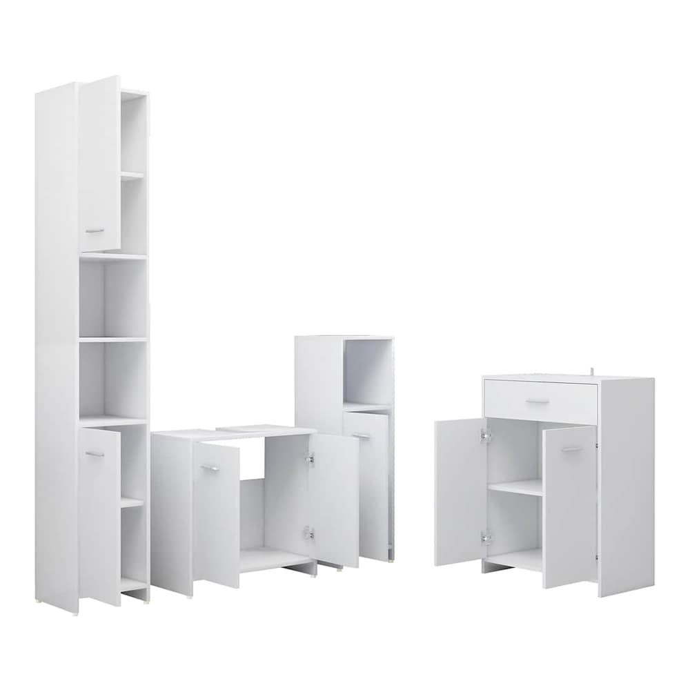 4 Piece Bathroom Furniture White