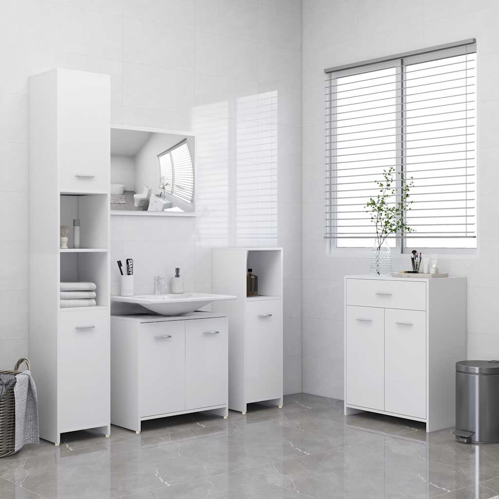 4 Piece Bathroom Furniture White