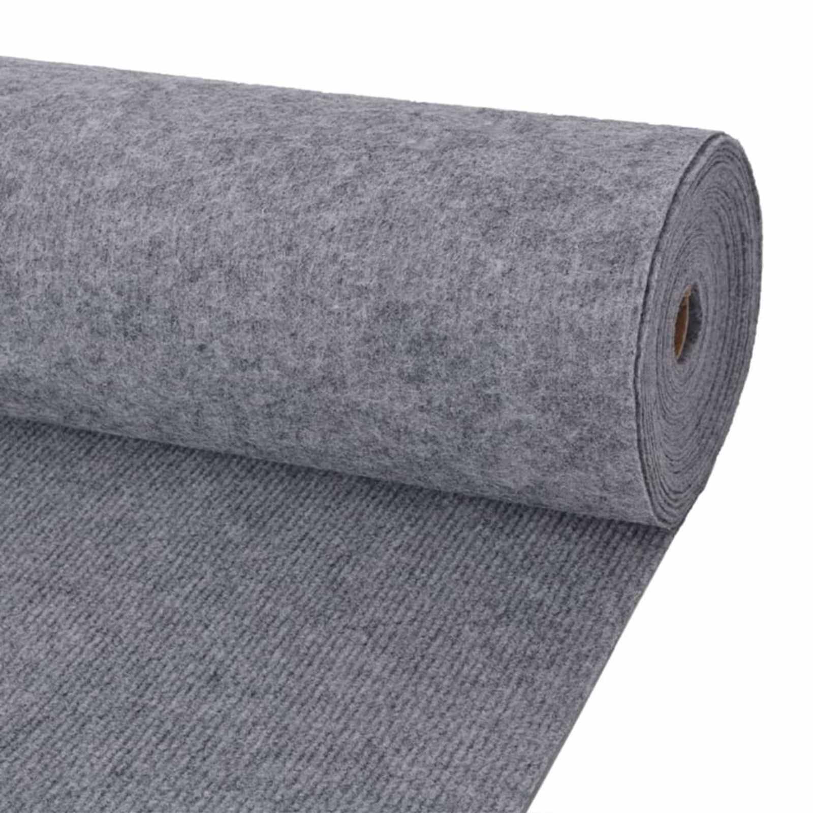 vidaXL Carpet Grey 1.2 x 10 m Polyester 1