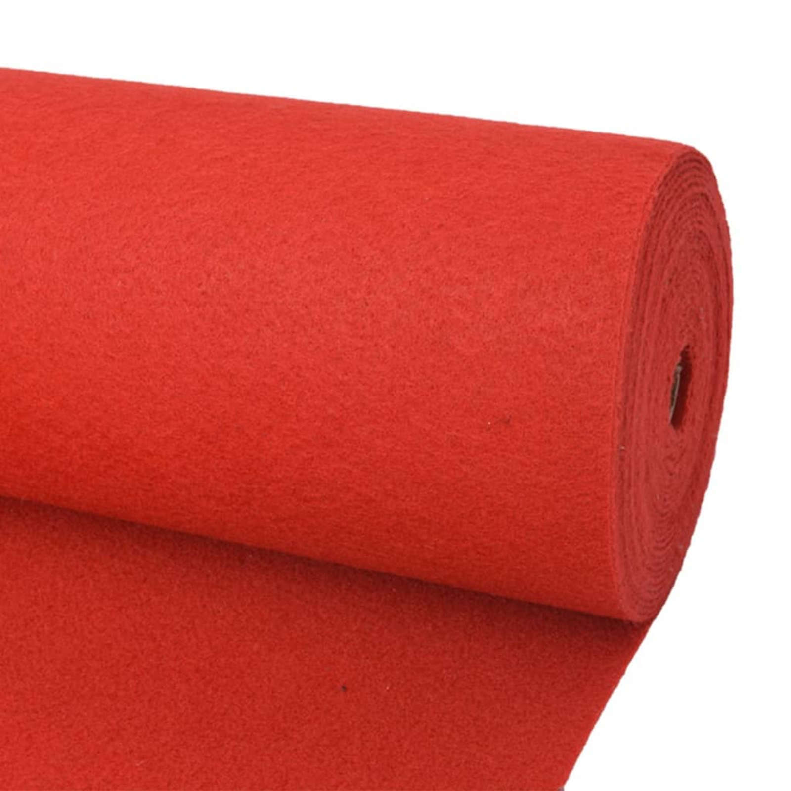 vidaXL Carpet Plain Red 1.2 x 12 m Polyester 1