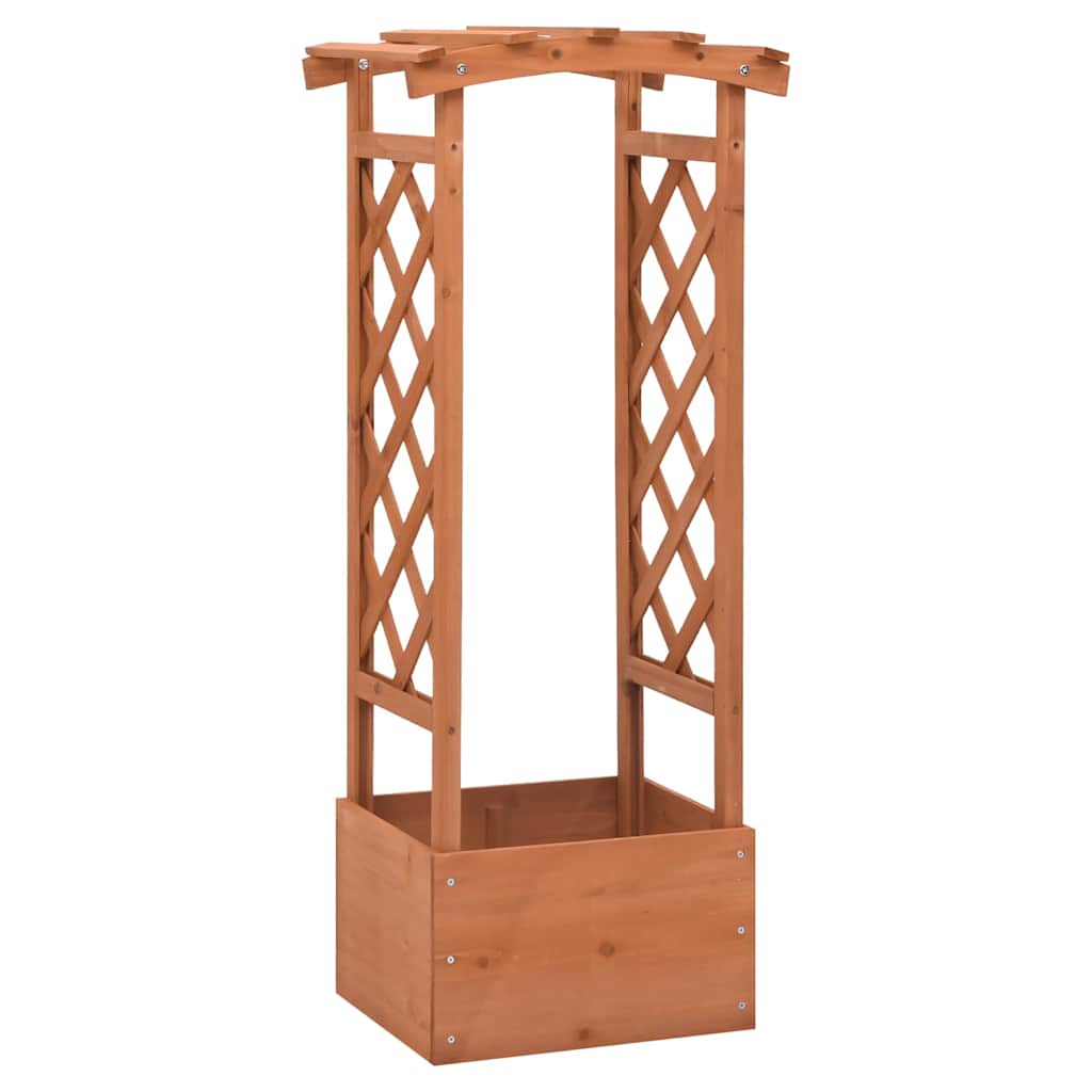 vidaXL Trellis Planter with Arch 49x39x117 cm Firwood 1