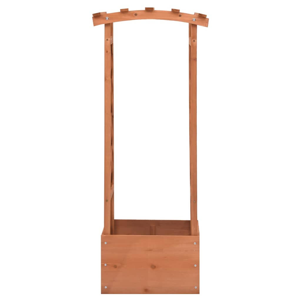 vidaXL Trellis Planter with Arch 49x39x117 cm Firwood 2