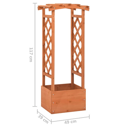 vidaXL Trellis Planter with Arch 49x39x117 cm Firwood 5