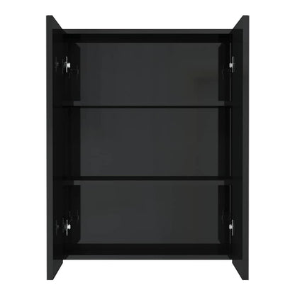 Bathroom Mirror Cabinet 60x15x75 cm MDF Shining black