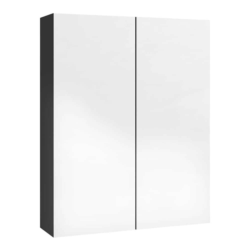 Bathroom Mirror Cabinet 60x15x75 cm MDF Shining black