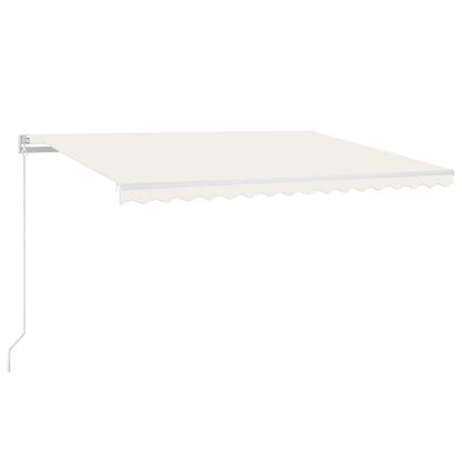 Manual Retractable Awning with LED 450x300 cm with White Frame Cream