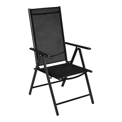 7 Piece Garden Dining Set Aluminium Black