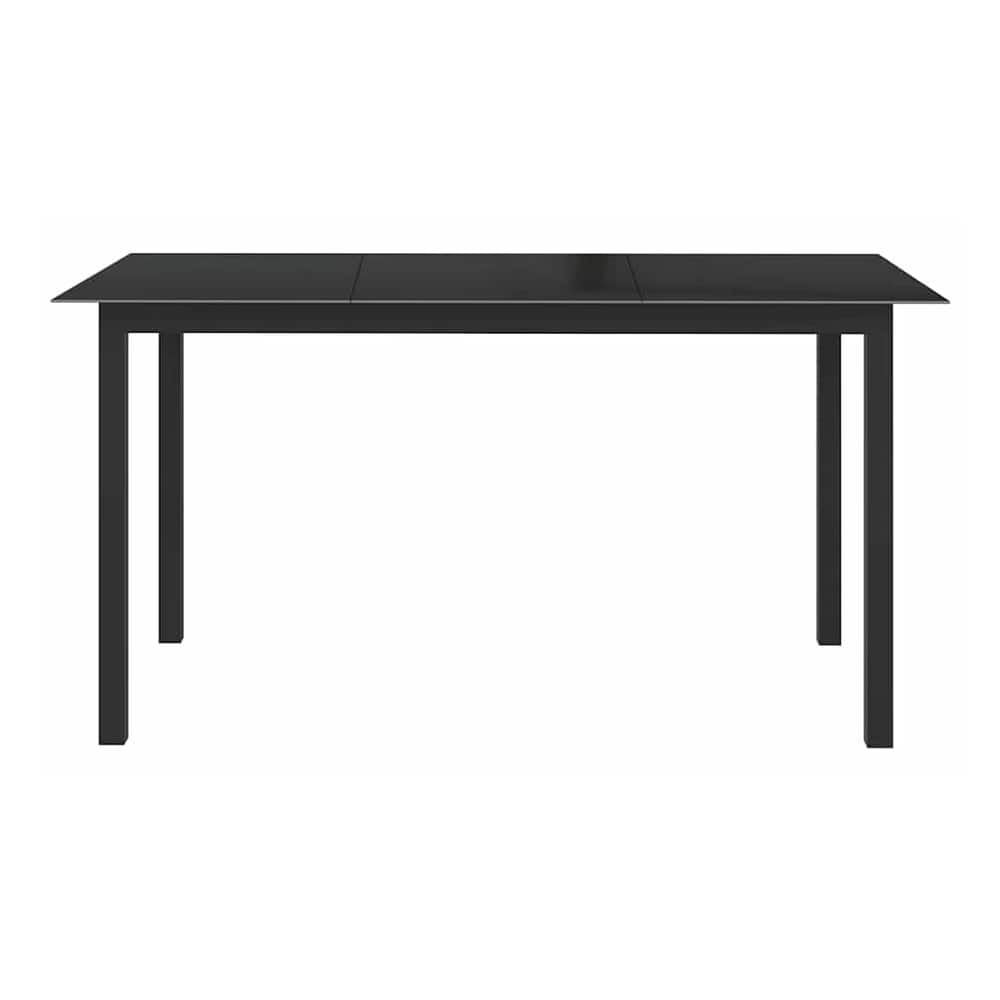7 Piece Garden Dining Set Aluminium Black