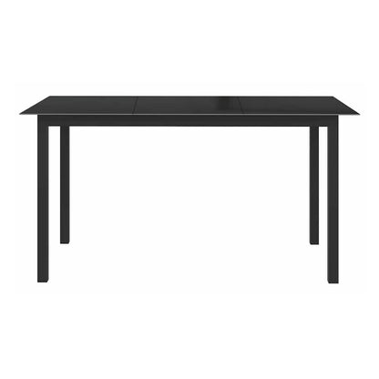 7 Piece Garden Dining Set Aluminium Black