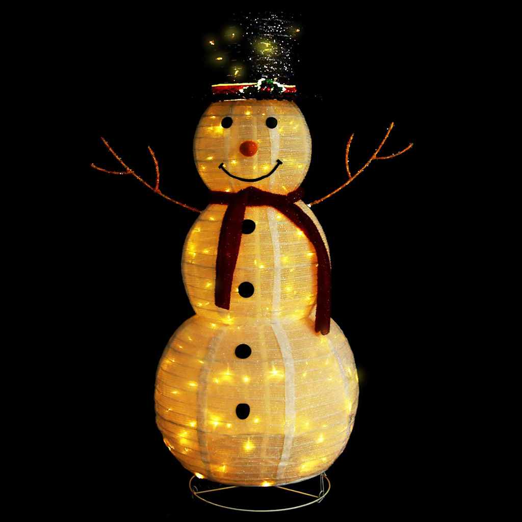 329761 vidaXL Decorative Christmas Snowman Figure LED Luxury Fabric 120cm 2
