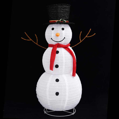 329761 vidaXL Decorative Christmas Snowman Figure LED Luxury Fabric 120cm 4