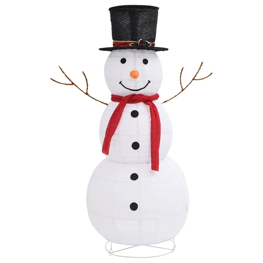 329761 vidaXL Decorative Christmas Snowman Figure LED Luxury Fabric 120cm 3