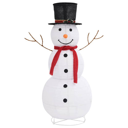 329761 vidaXL Decorative Christmas Snowman Figure LED Luxury Fabric 120cm 3