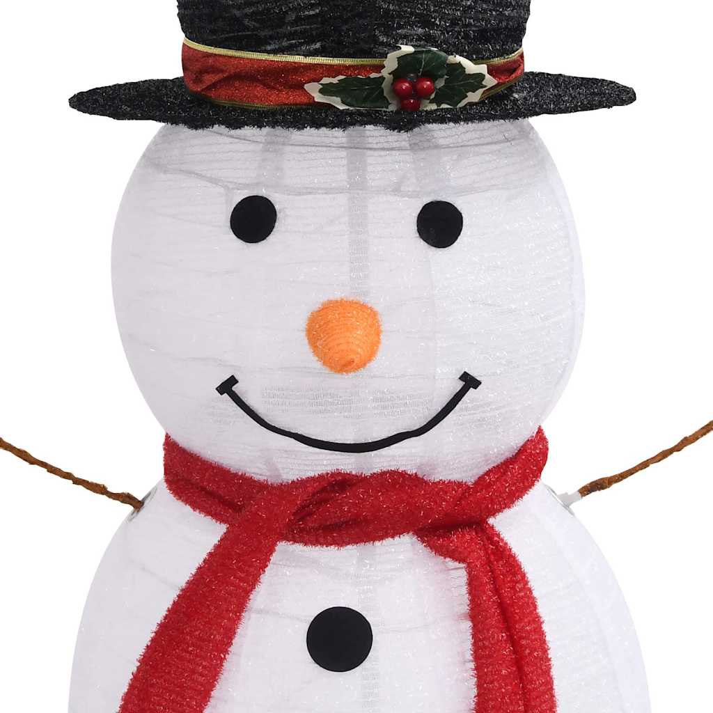 329761 vidaXL Decorative Christmas Snowman Figure LED Luxury Fabric 120cm 5