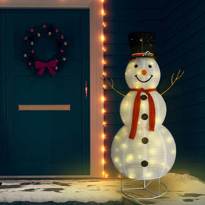 Decorative Christmas Snowman Figure LED Luxury Fabric 180 cm