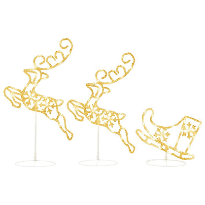 Acrylic Christmas Flying Reindeer&Sleigh 260x21x87cm Warm white