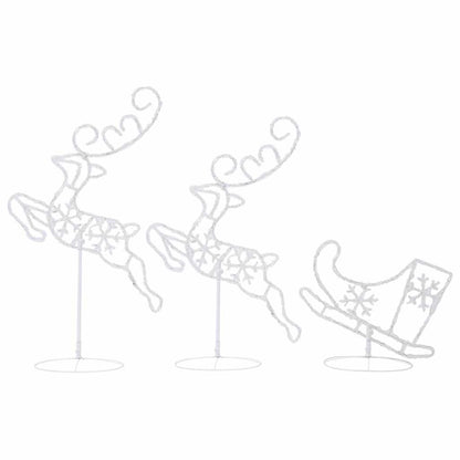vidaXL Christmas Reindeer & Sleigh | White, Blue | Acrylic | Large 4