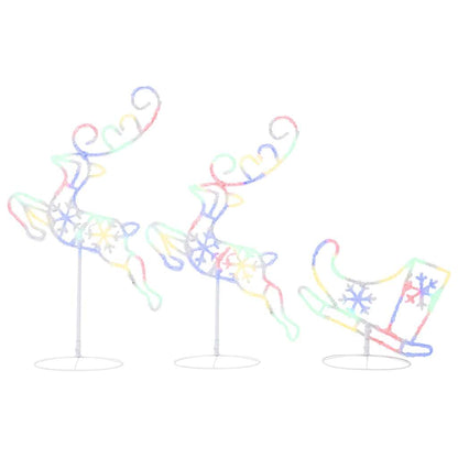 vidaXL Christmas Reindeer & Sleigh | White | Acrylic | Large 2