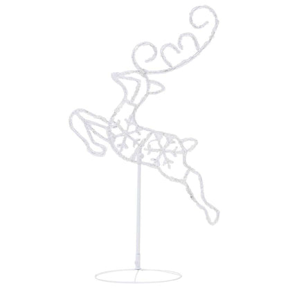 vidaXL Christmas Reindeer & Sleigh | White | Acrylic | Large 5