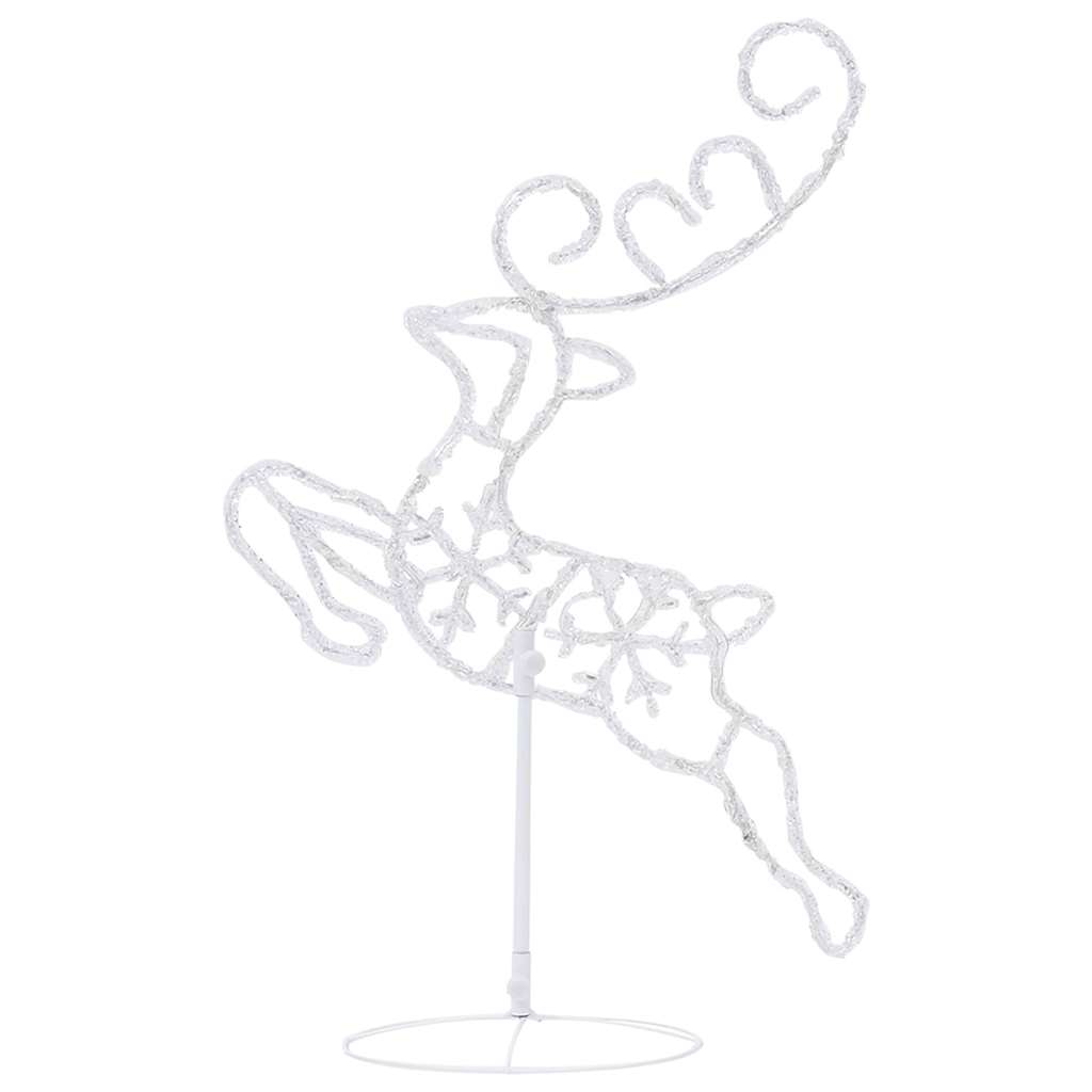 vidaXL Christmas Reindeer & Sleigh | White | Acrylic | Large 6