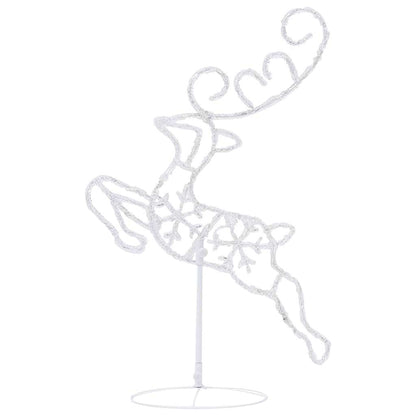 vidaXL Christmas Reindeer & Sleigh | White | Acrylic | Large 6