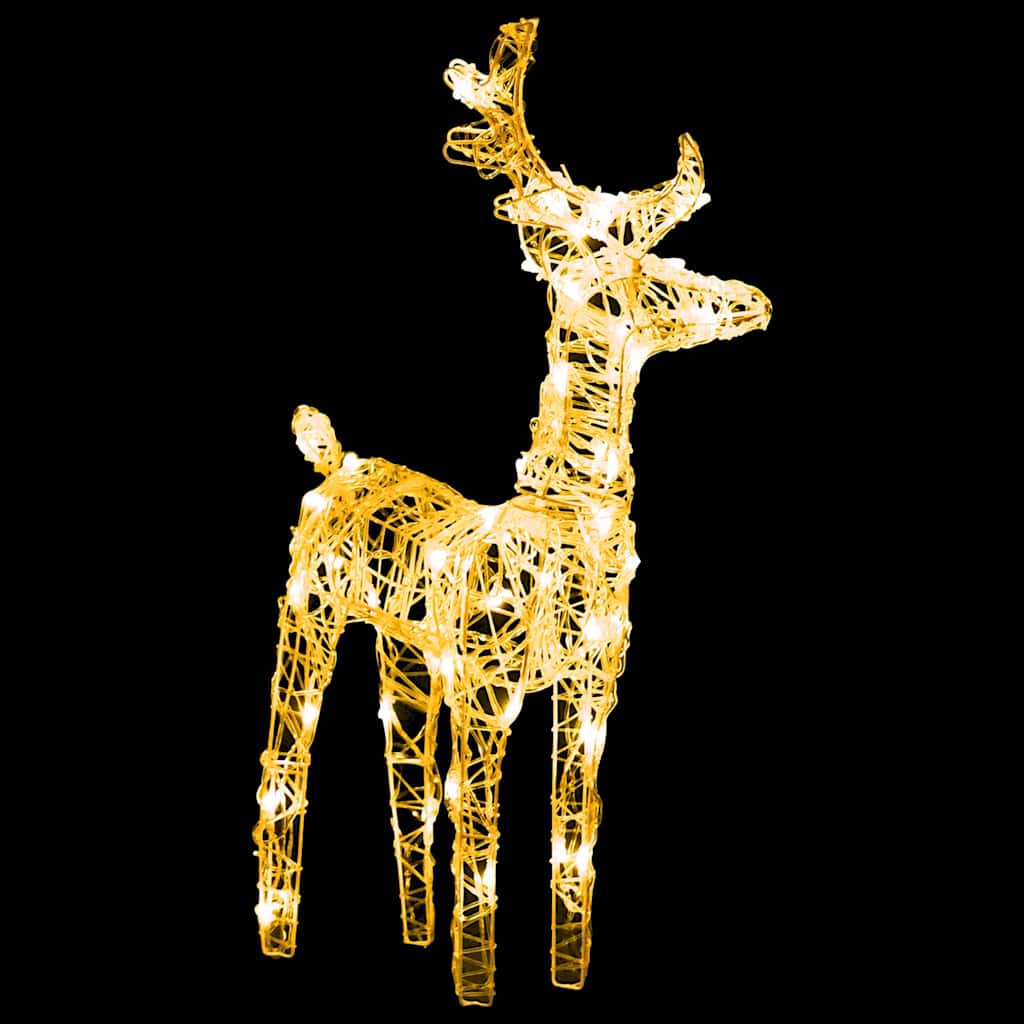 vidaXL Reindeers & Sleigh Christmas Decoration 160 LEDs 130 cm Acrylic 6