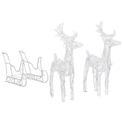 vidaXL Reindeers & Sleigh Christmas Decoration 160 LEDs 130 cm Acrylic 6