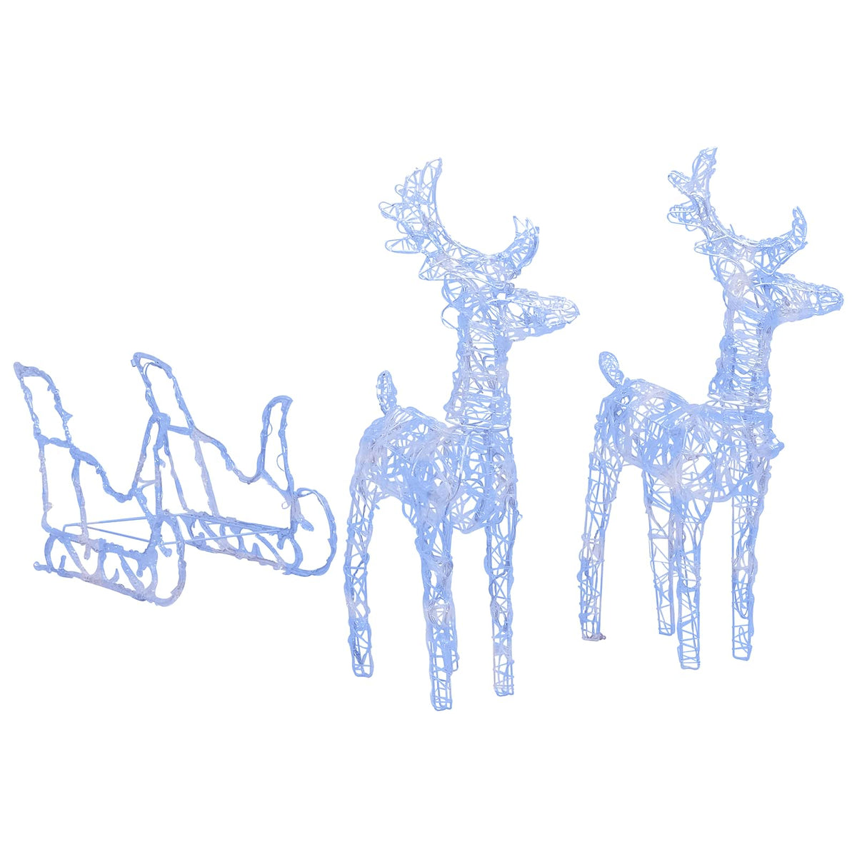 vidaXL Reindeers & Sleigh Christmas Decoration 160 LEDs 130 cm Acrylic 2