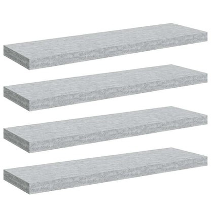 vidaXL Wall Shelf | Set of 4 | Concrete grey | Honeycomb MDF, Metal | Medium 2