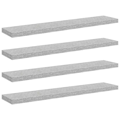 vidaXL Wall Shelf | Set of 4 | Concrete grey | Honeycomb MDF, metal 2