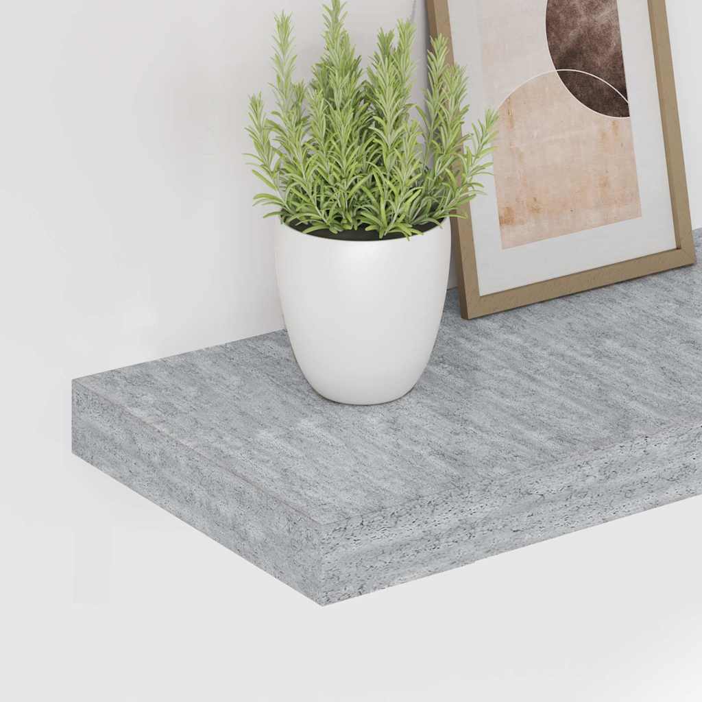 vidaXL Wall Shelf | Set of 4 | Concrete grey | Honeycomb MDF, metal 4