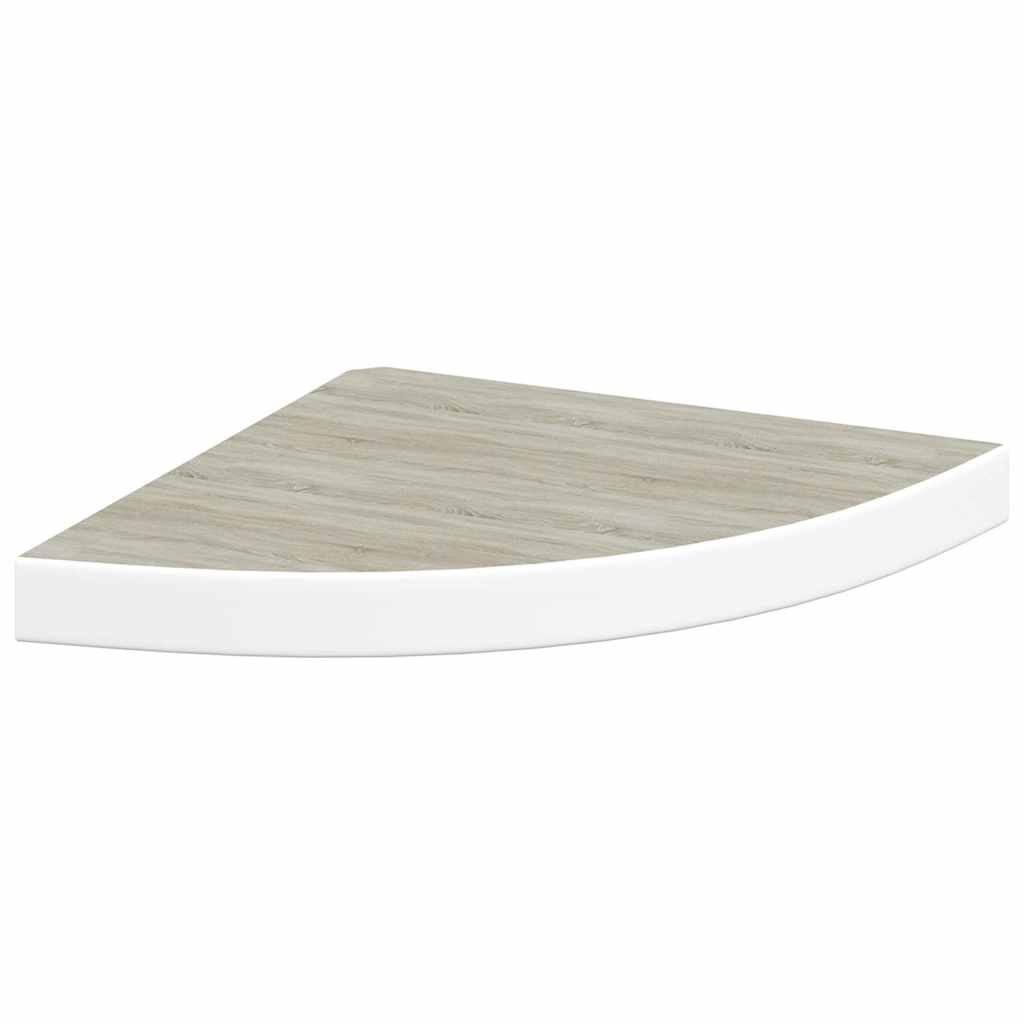 vidaXL Wall Corner Shelf | Set of 4 | Oak and White | Honeycomb MDF, Metal 5