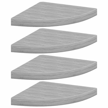 vidaXL Wall Corner Shelf | Set of 4 | Concrete grey | Honeycomb MDF, Metal 2