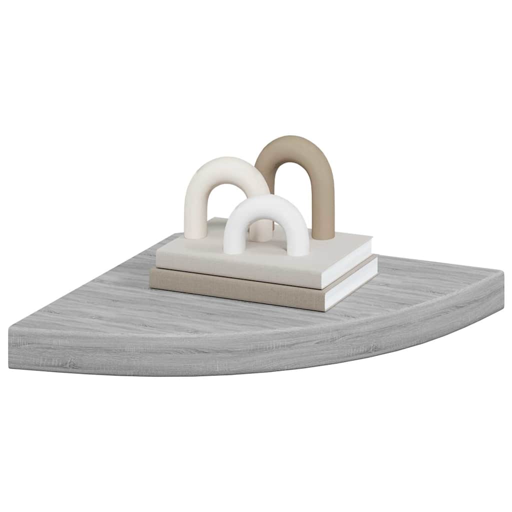 vidaXL Wall Corner Shelf | Set of 4 | Concrete grey | Honeycomb MDF, Metal 4