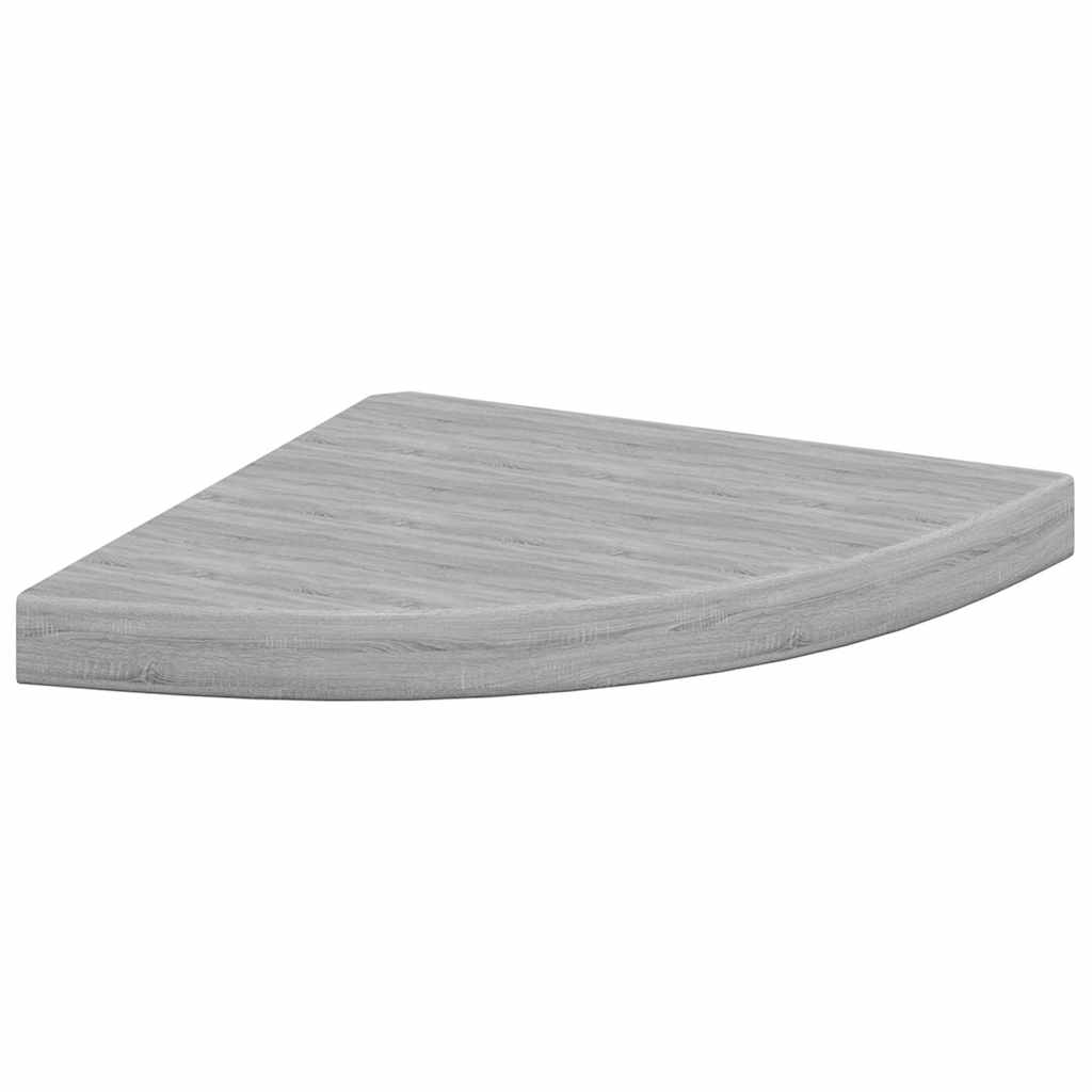 vidaXL Wall Corner Shelf | Set of 4 | Concrete grey | Honeycomb MDF, Metal 5