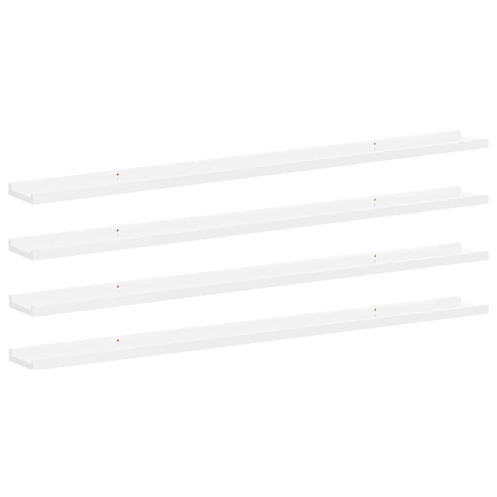 vidaXL Wall Shelves 4 pcs High Gloss White 115x9x3 cm 2