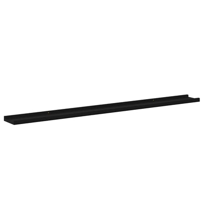 vidaXL Wall Shelf | Set of 4 | Black | MDF | 115 x 9 x 3 cm | Wall mounting 5