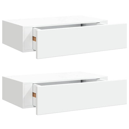 vidaXL Wall-mounted Drawer Shelves 2 pcs White 40x23.5x10 cm MDF 2