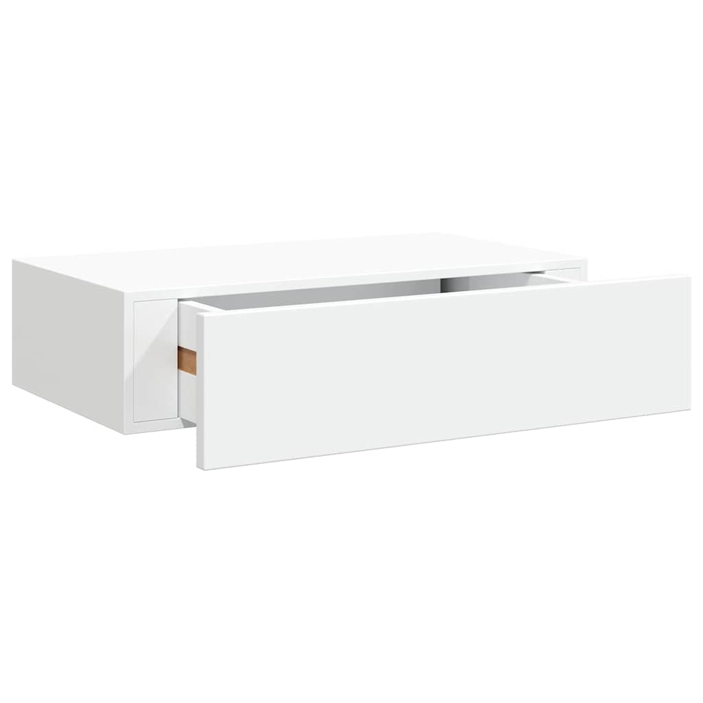 vidaXL Wall-mounted Drawer Shelves 2 pcs White 40x23.5x10 cm MDF 5