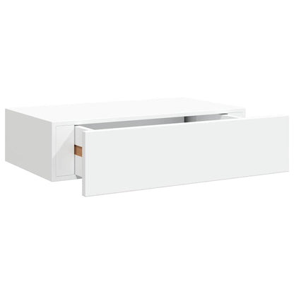 vidaXL Wall-mounted Drawer Shelves 2 pcs White 40x23.5x10 cm MDF 5